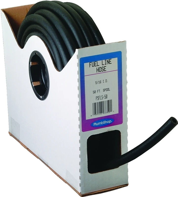 Fuel Line Reinforced Pvc Hose, Black, 5/16 In. Id X 9/16 In. Od Sold By The Foot