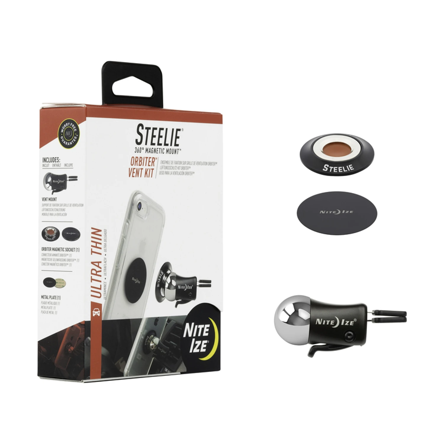Steelie Orbiter Cell Phone Vent Mount Kit For Vehicle Air Vents