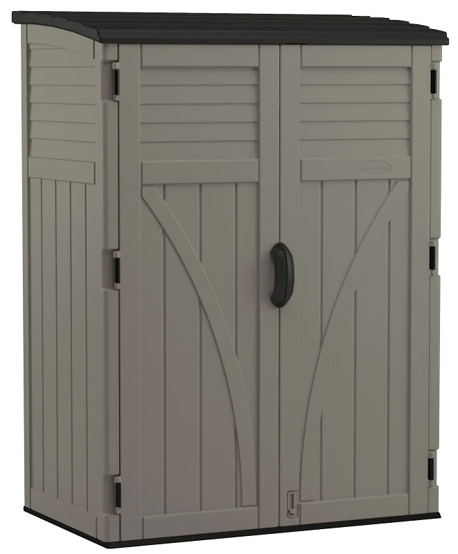 Gray Vertical Storage Shed With 54 Cubic Feet Capacity