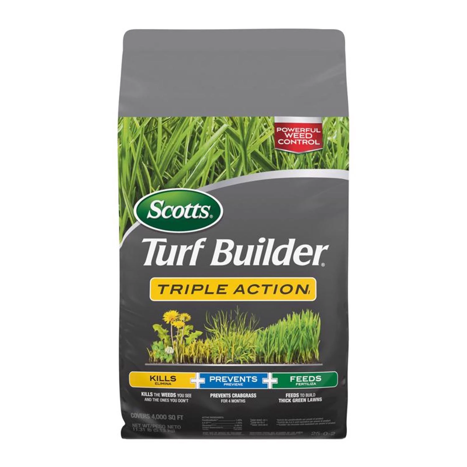 Turf Builder Triple Action Fertilizer For Lawns, Covers 4,000 Square Feet