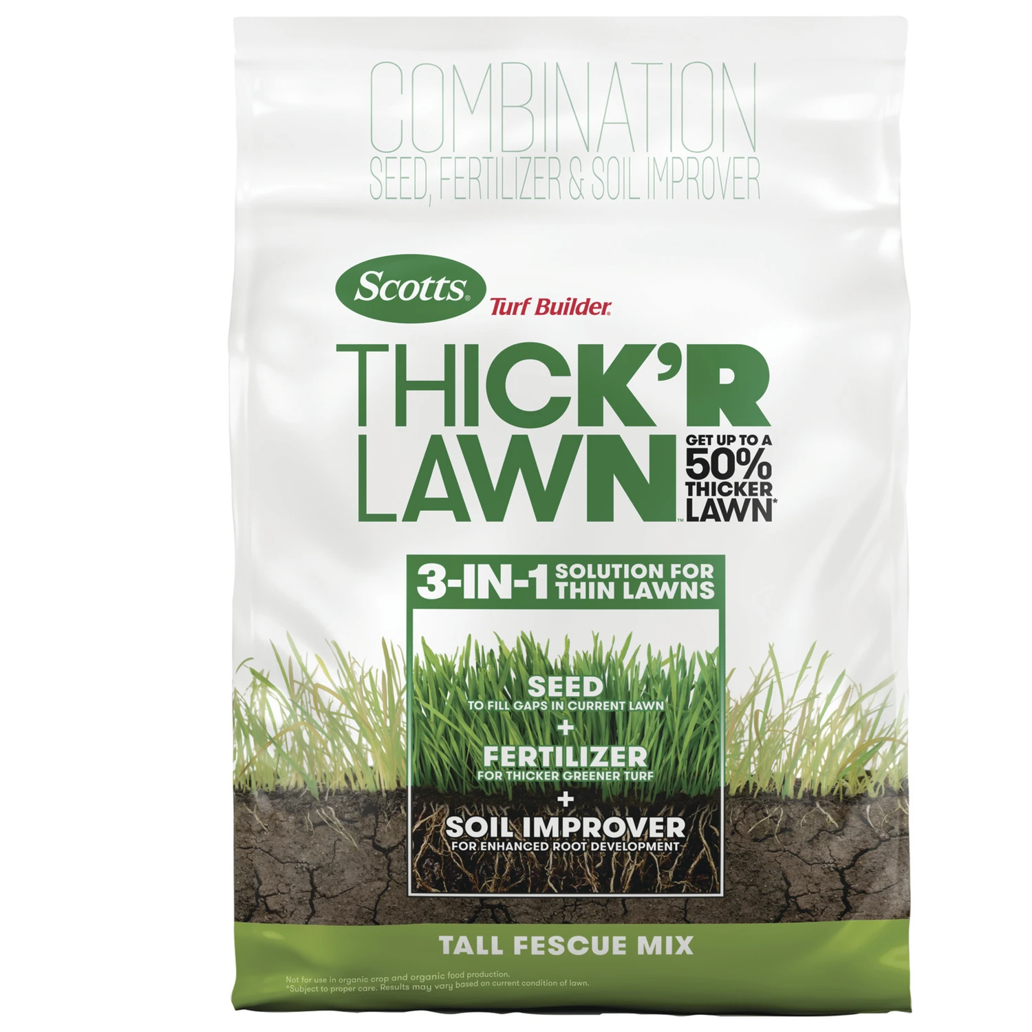 Turf Builder Thick'r Lawn Tall Fescue Grass Seed Mix 40 Pounds Covers 4000 Square Feet
