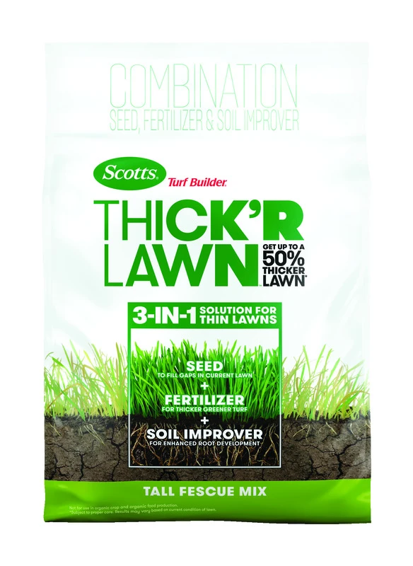 Turf Builder Thick'r Lawn Tall Fescue Grass Seed Mix, 12 Pounds, Covers 1,200 Square Feet