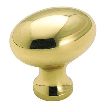 1-1/4 Inch Polished Brass Oval Cabinet Knob Bp1443-3