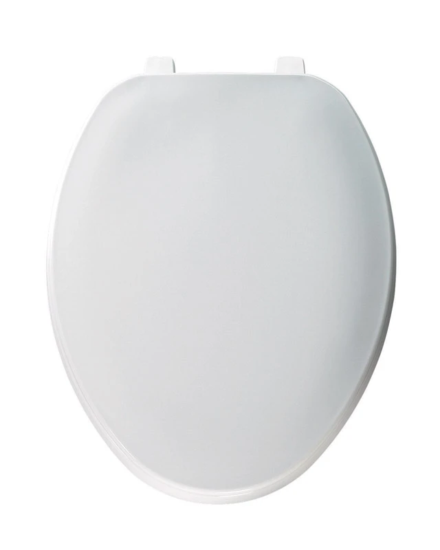 Elongated Toilet Seat, White Plastic, Durable And Easy To Clean
