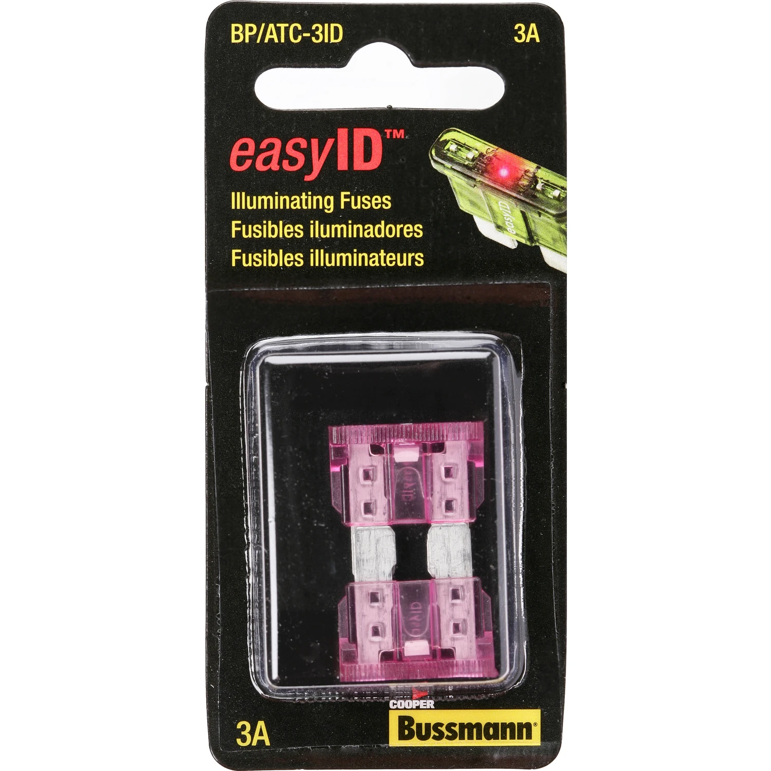 Easyid Illuminating Blade Fuse, 32 Vdc, 3-amp, 2-pk.