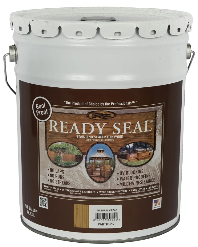 Exterior Wood Stain And Sealer, Flat Finish, Natural Cedar Color, 5 Gallon Container