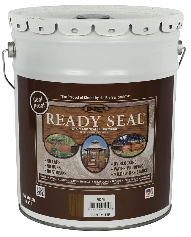 Exterior Wood Stain And Sealer Flat Finish Pecan Color 5 Gallon Container