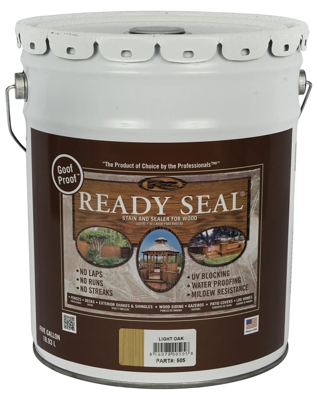 Exterior Wood Stain And Sealer, Flat Natural Finish, 5 Gallon Container