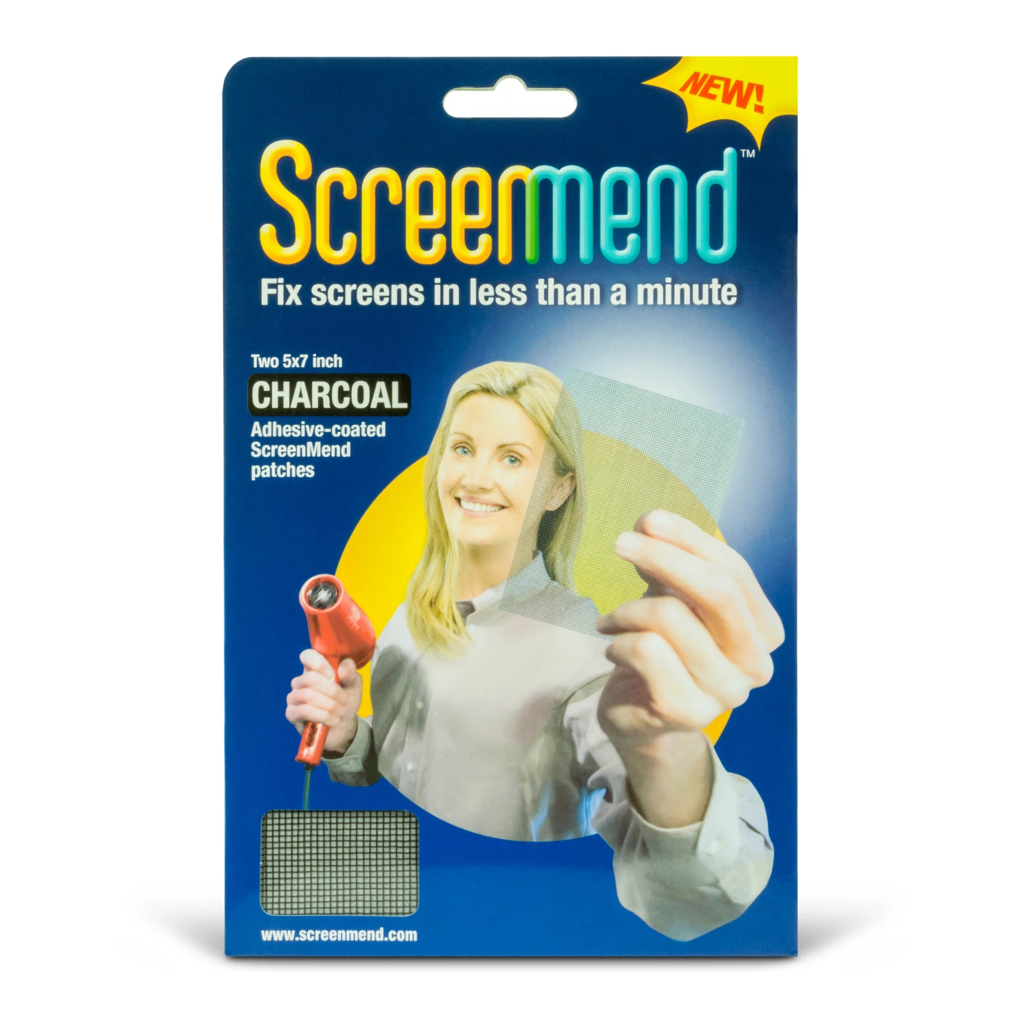 Screenmend Screen Repair Patch, Charcoal, 5 X 7 In., 2-pk.