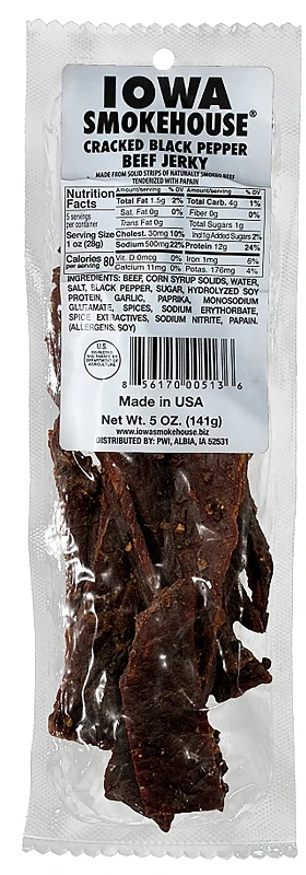 Beef Jerky, Cracked Black Pepper, 5-oz.