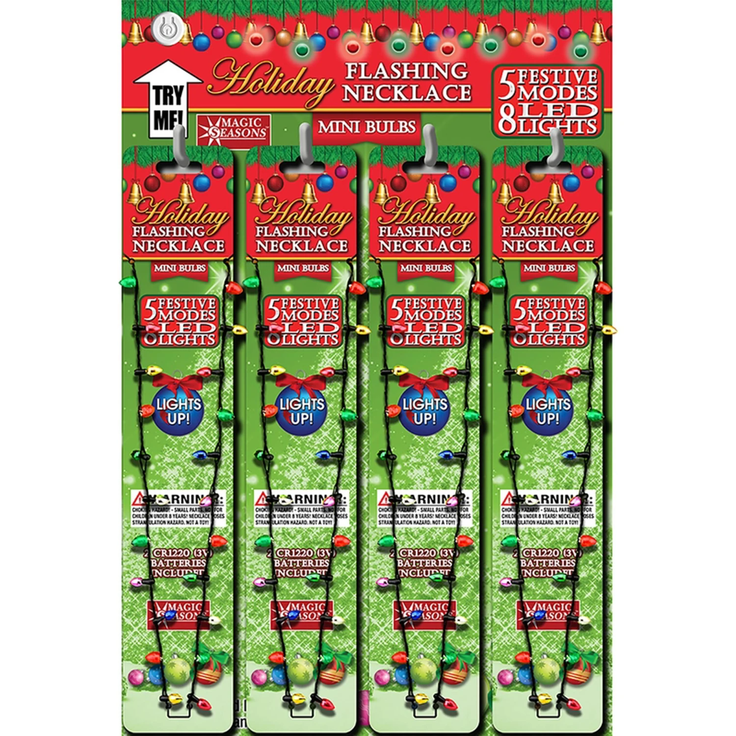 Holiday Flashing Lighted Necklace With Multi-color Led Lights For Festive Wear