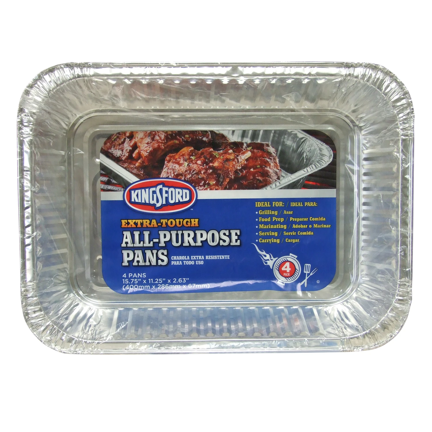 Aluminum Barbecue Pans, 4-pk.