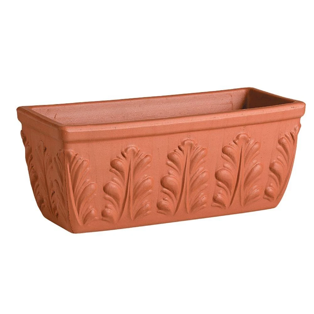 Terra Cotta Roman Clay Window Box, 12-in.