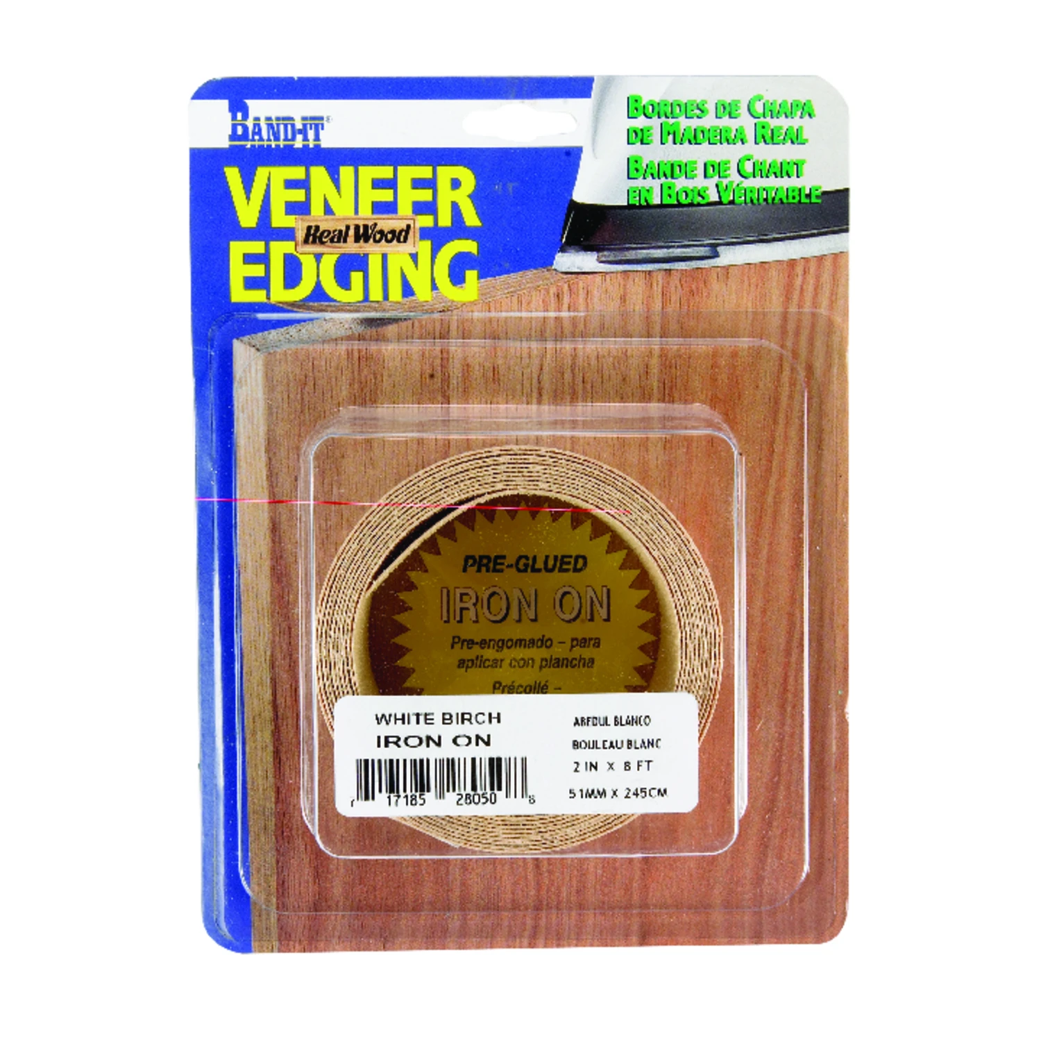 White Birch Real Wood Veneer Iron-on Edgebanding, 2 Inch By 8 Foot Roll