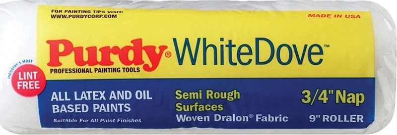 White Dove Dralon 3/4 In. X 9 In. W Paint Roller Cover For Semi Rough Surfaces 1 Pk