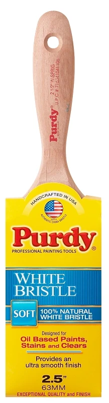 White Bristle Sprig 2-1/2 In. Flat Trim Paint Brush - Professional Quality