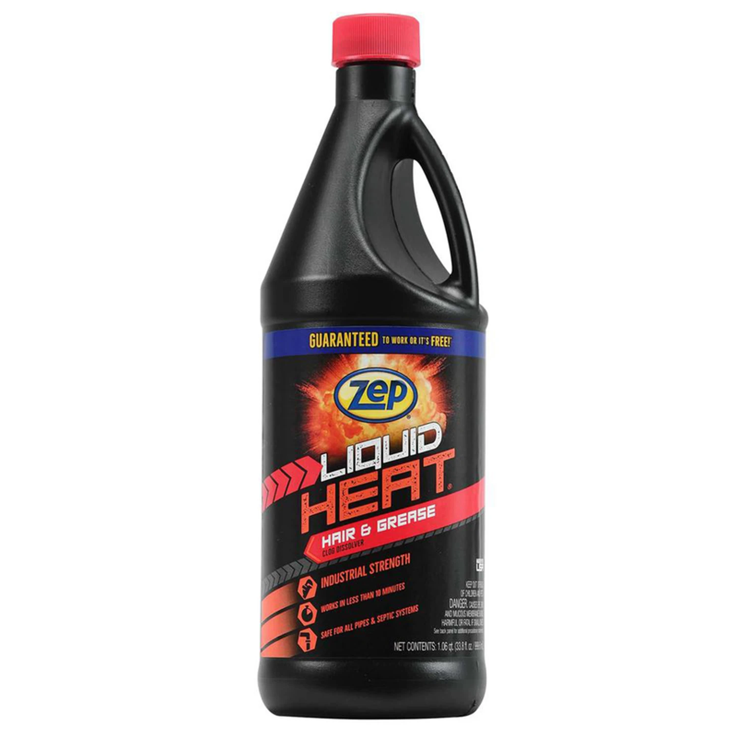 Liquid Heat Gel Drain Opener Commercial Strength 34 Ounce Bottle