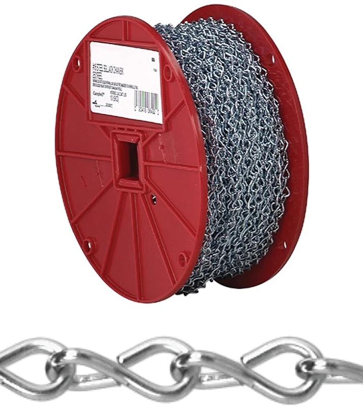 #12 Zinc-plated Low-carbon Steel Coil Chain 100 Ft. Single Jack Sold By The Foot
