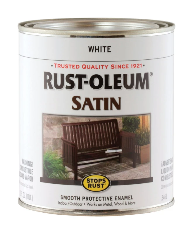One Quart White Satin Rust Preventative Brush-on Paint