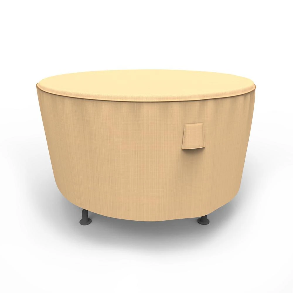 48-inch Round Tan Table Cover For Outdoor Furniture Protection