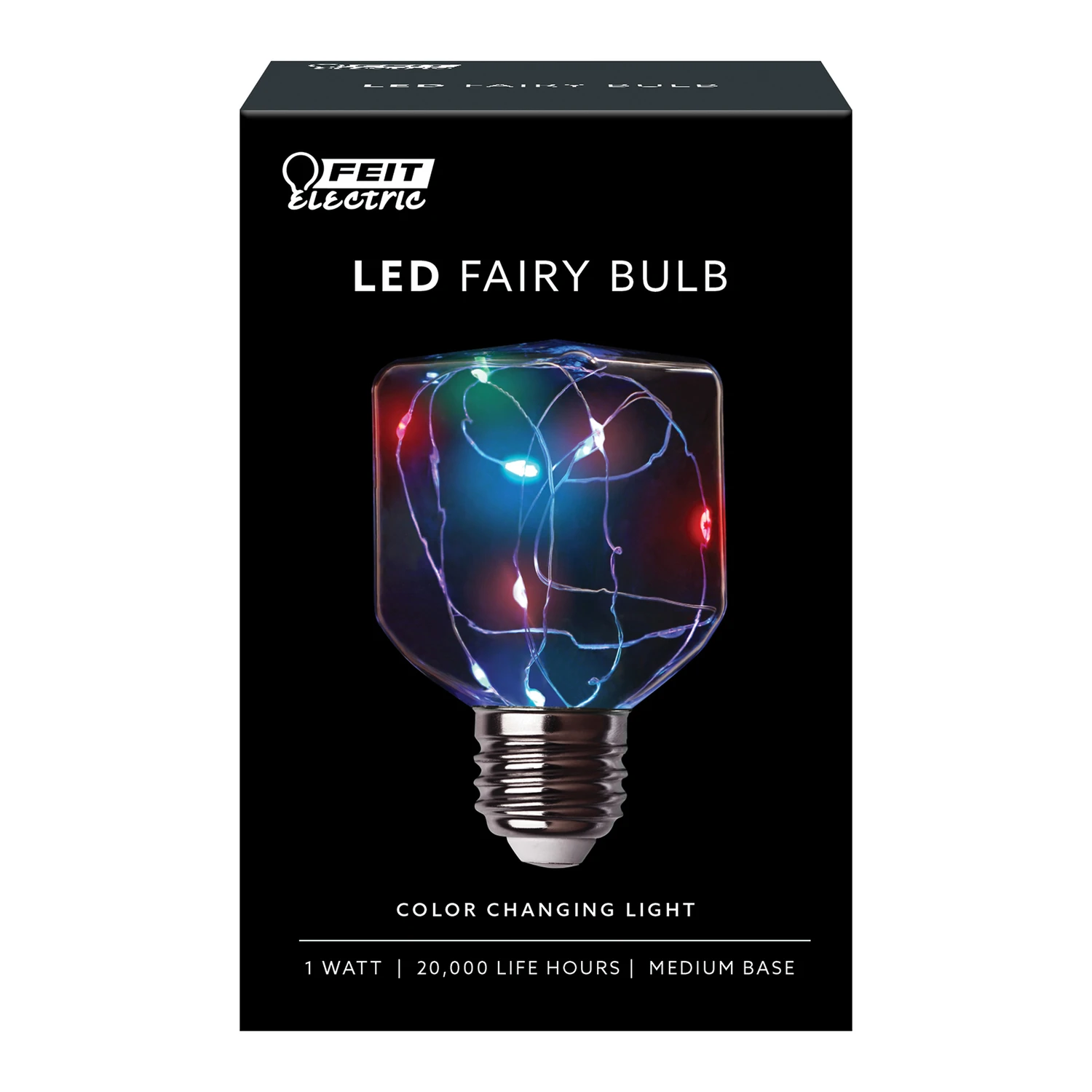 Led Fairy Globe Light, Square, Multi-color, 1-watts