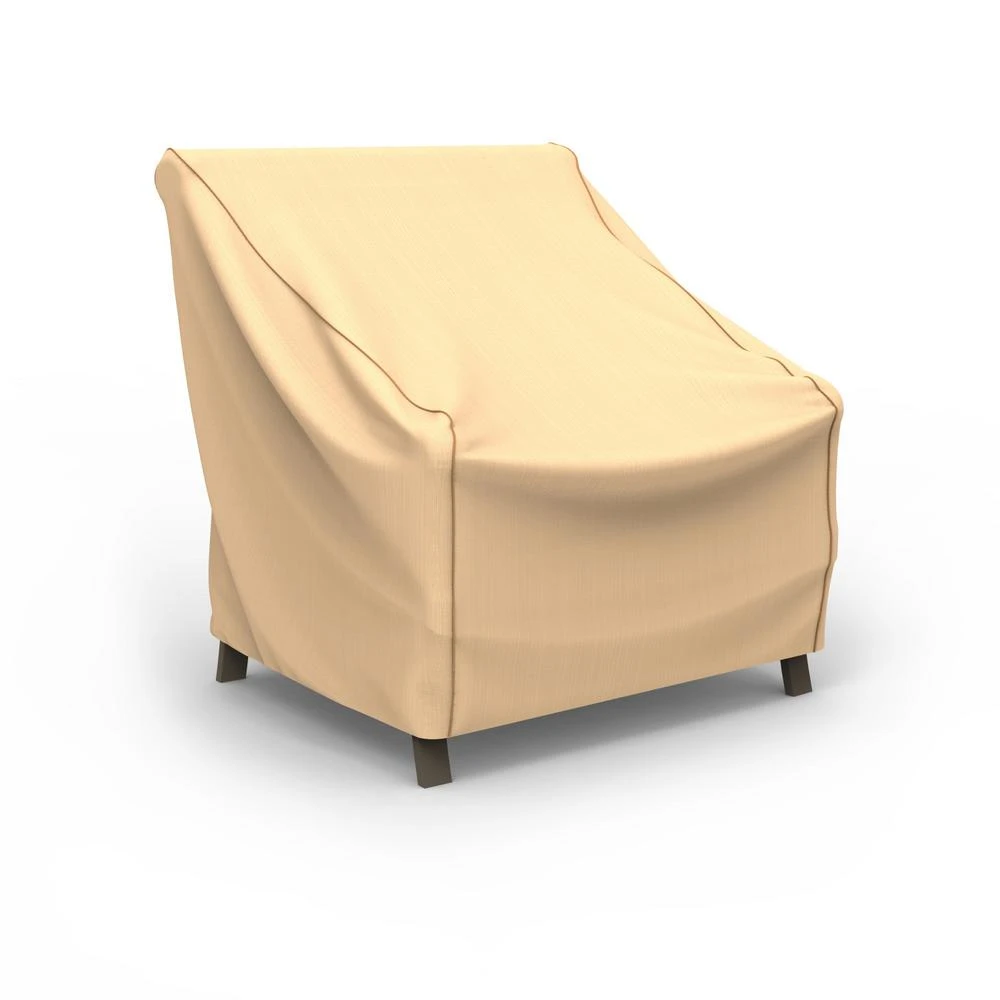 Tan Lounge Chair Cover For Outdoor Furniture Protection