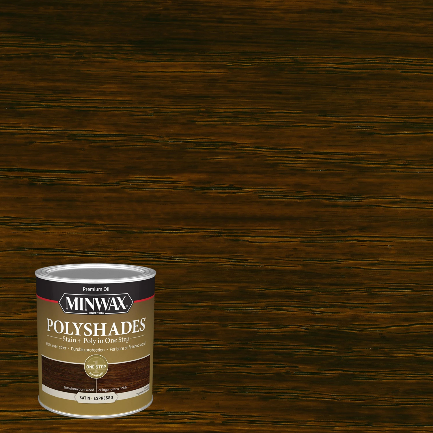 Polyshades One Step Stain And Polyurethane Satin Espresso Interior Finish Quart