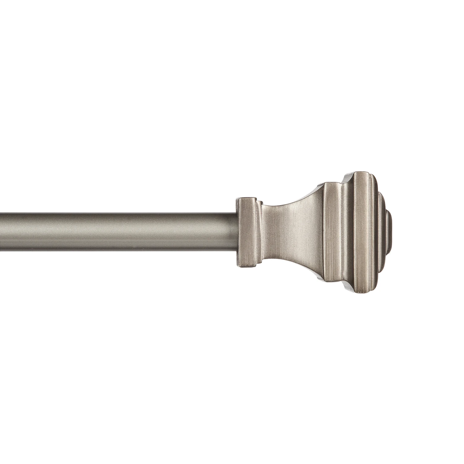 Decorative Pewter Curtain Rod Adjustable From 5/8 Inch Diameter By 60 To 120 Inches Length
