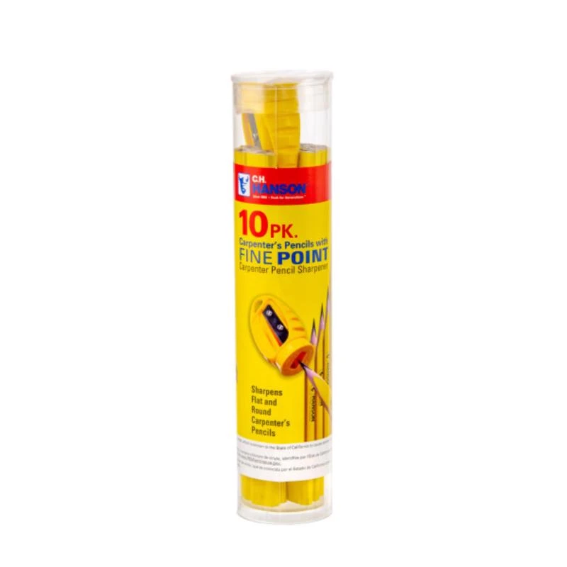 Carpenter Pencils & Sharpener, 10-pk.