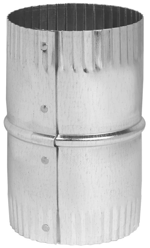 Galvanized Steel Round Hvac Duct Pipe Connector With Crimped Ends, 6 Inch Diameter