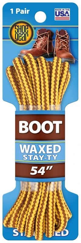 Stay-ty Waxed Boot Laces Brown And Gold 54 Inch Pair