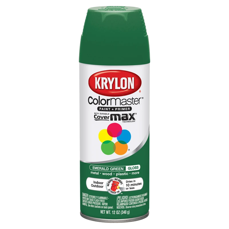 Colormaster Gloss Emerald Green Spray Paint, 12 Oz. Can For Indoor/outdoor Use