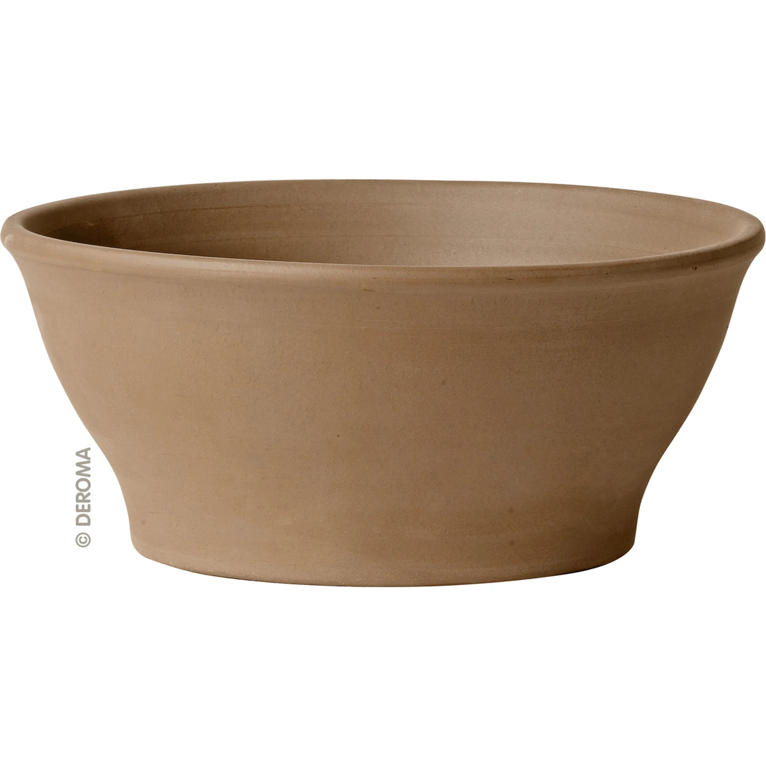 Bowl Planter In Moka Terra Cotta Clay, 12.6 Inches Diameter