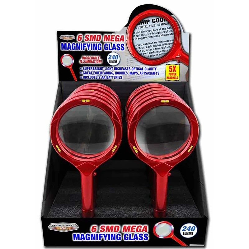 6 Surface Mount Device Mega Magnifying Glass With Led Light