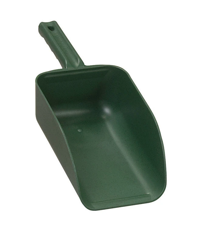 Green Polypropylene Hand Scoop, 1 Quart Capacity
