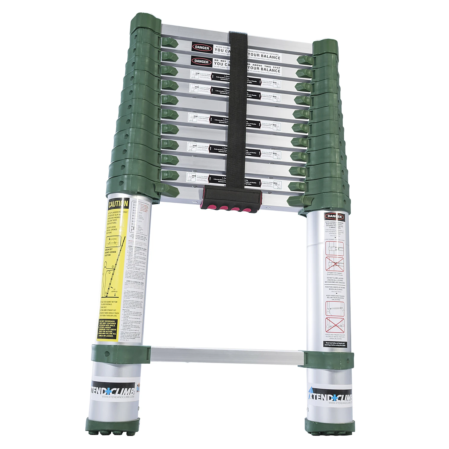 Home Series Telescoping Aluminum Ladder With 300-pound Duty Rating, Extends From 2.5 Feet To 12.5 Feet