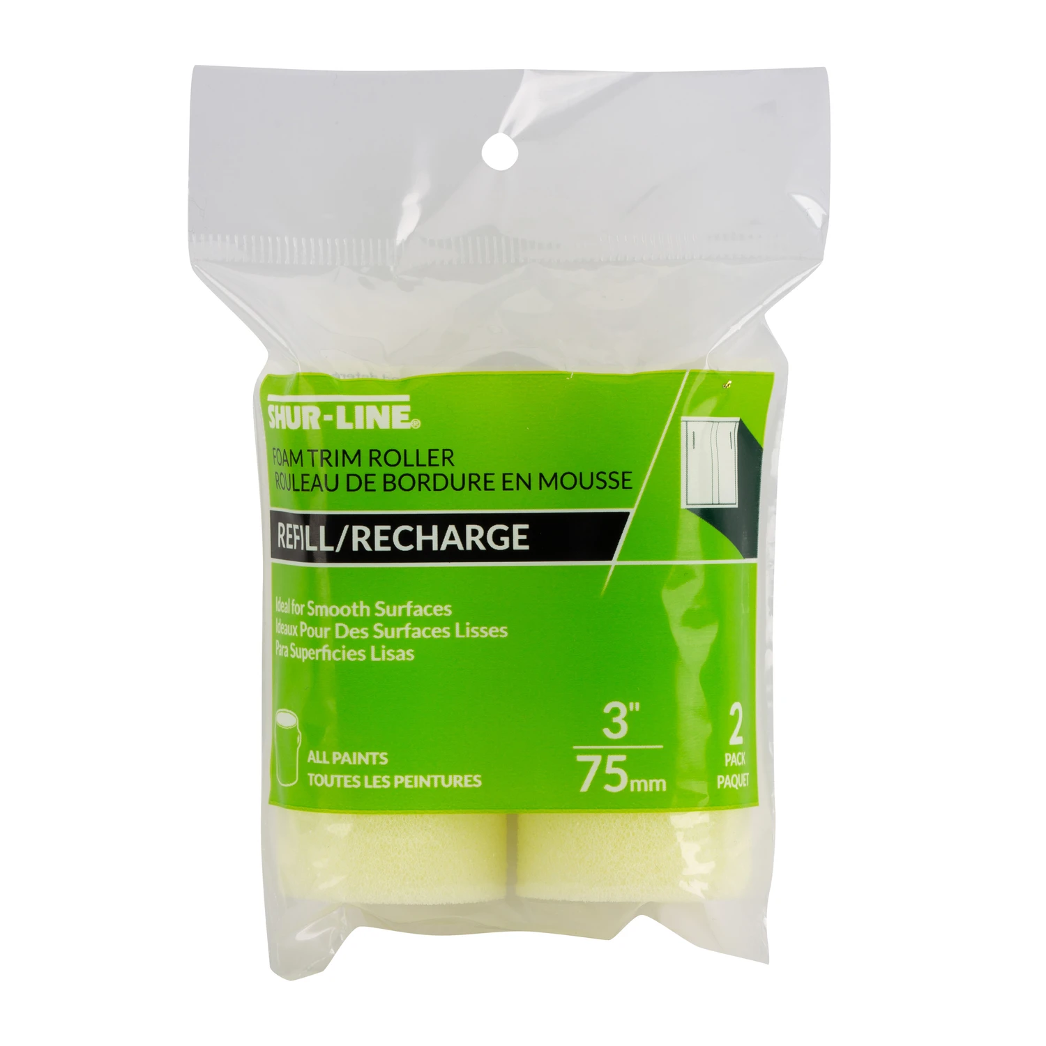 Trim Paint Roller Covers, Foam, 3-in., 2-pk.