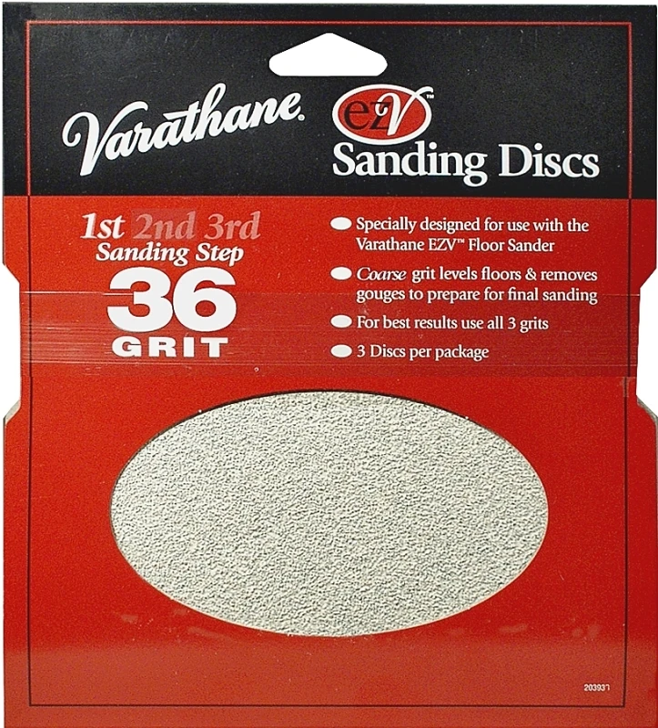 Sanding Discs, For Varathane Ezv Floor Sander, 36-grit, 3-pk.