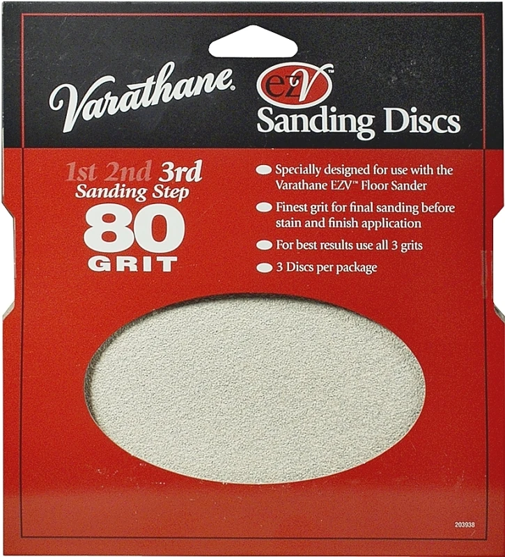 Sanding Discs, For Varathane Ezv Floor Sander, 80-grit, 3-pk.