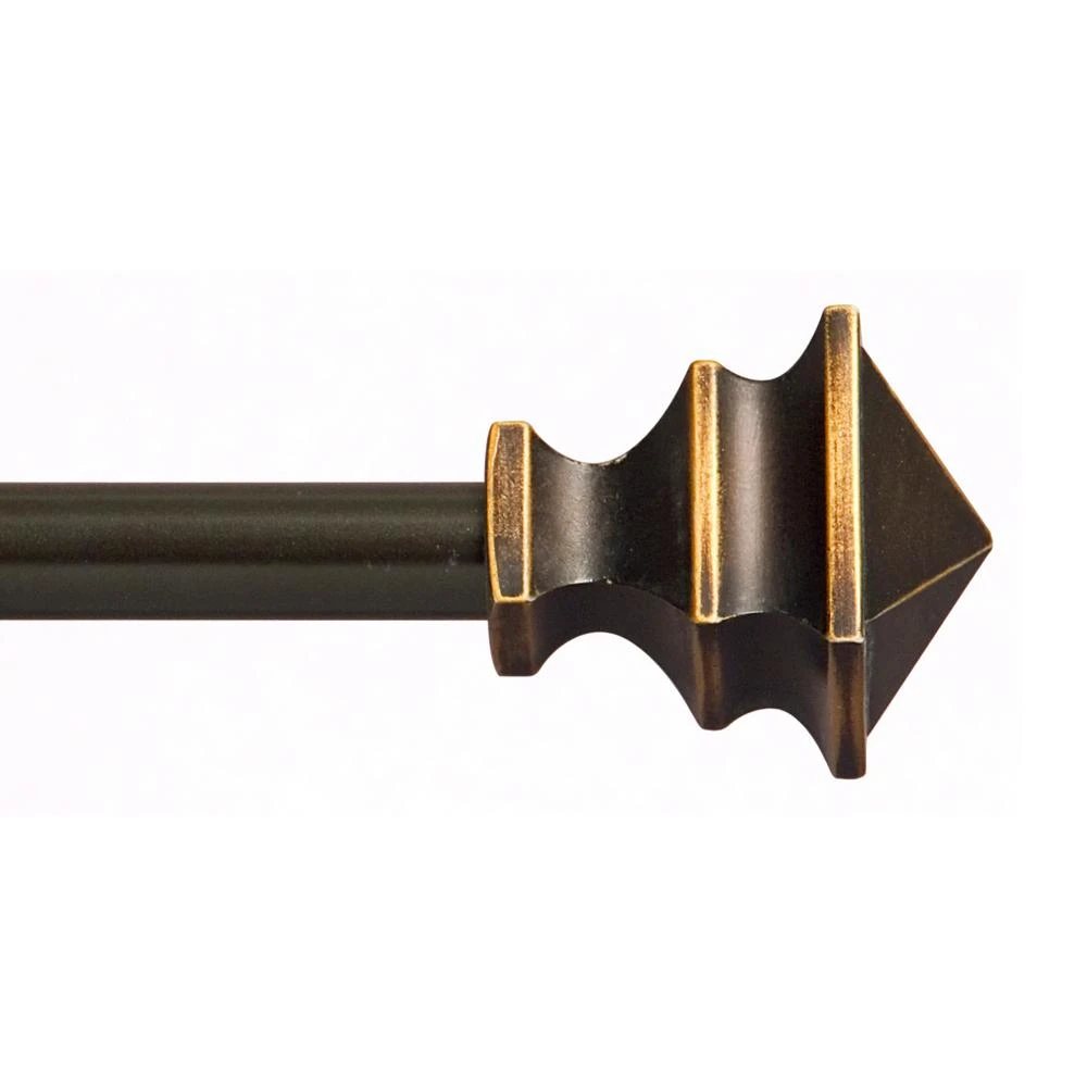 Decorative Bronze Curtain Rod Adjustable From 28 To 48 Inches Diameter 1/2 Inch