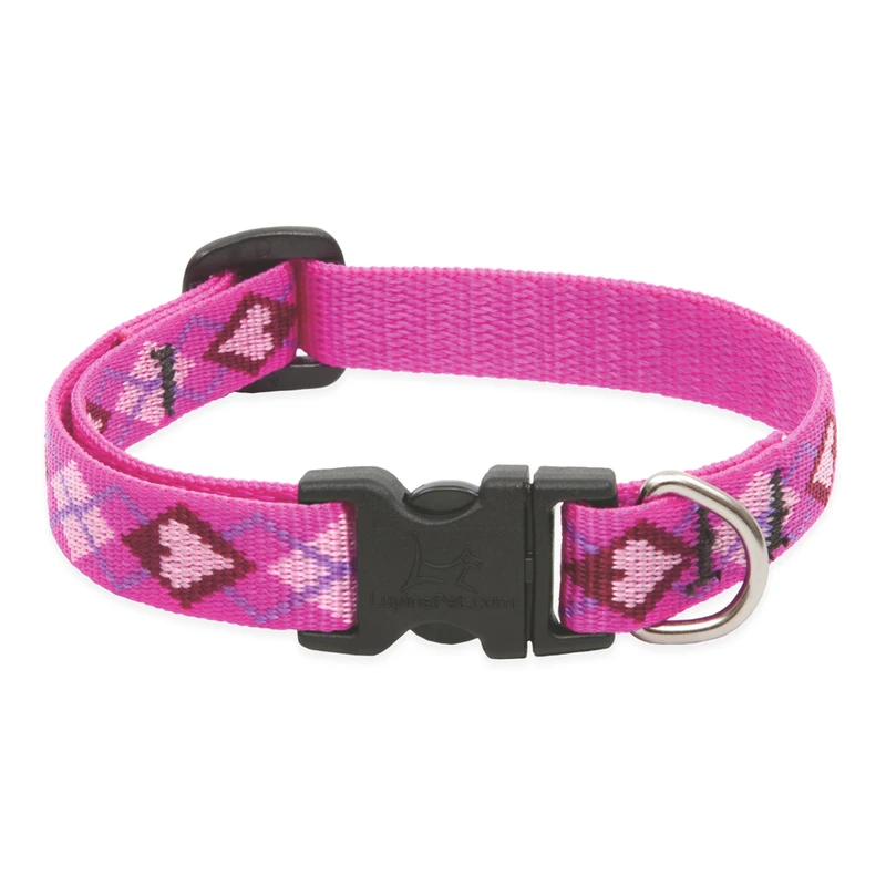 Adjustable Puppy Love Dog Collar, 0.5 Inch Width, Fits 10 To 16 Inch Neck