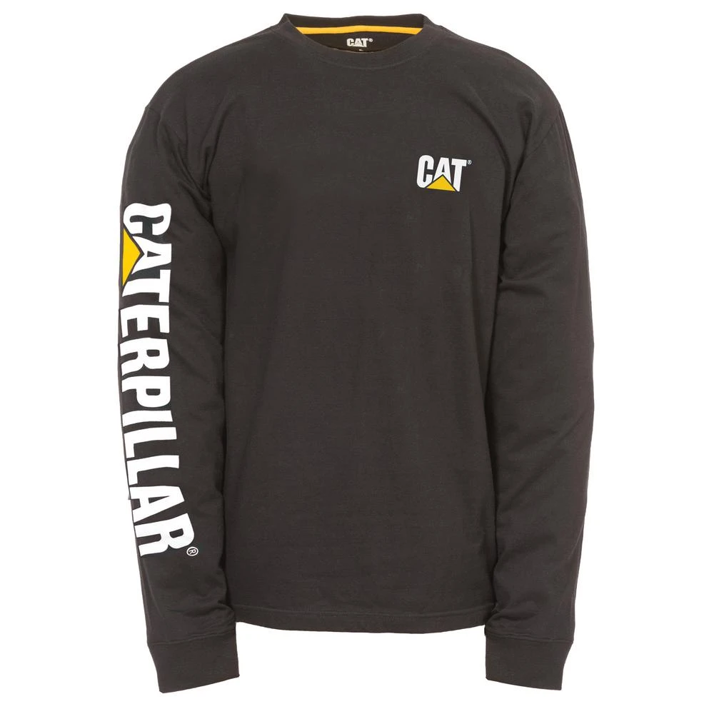 Cat Trademark Long Sleeve Cotton T-shirt In Black, Size Large