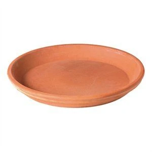 Plant Saucer, White Terra Cotta Clay, 6-in.