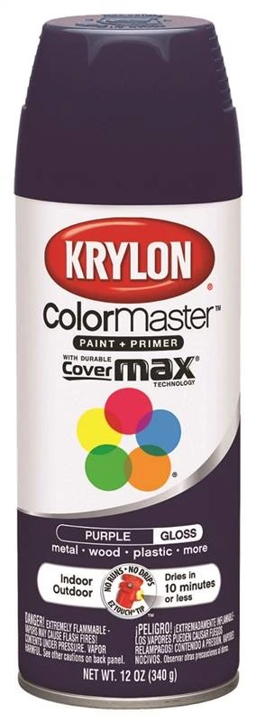 Colormaster Gloss Purple Spray Paint For Indoor And Outdoor Use, 12 Ounce Can