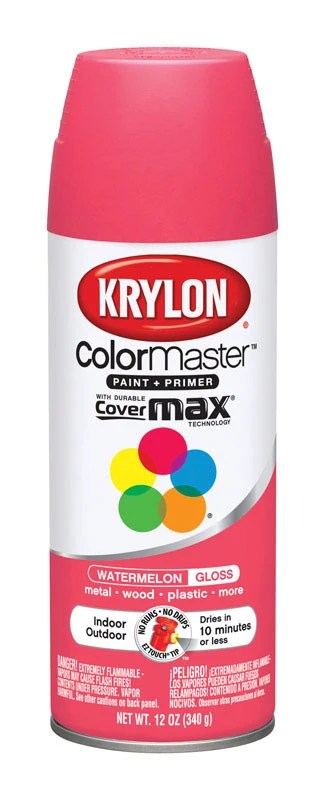 Colormaster Gloss Watermelon Spray Paint For Indoor And Outdoor Use, 12 Ounce Can