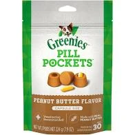Pill Pocket Dog Treats, Capsule, Peanut Butter, 7.9 Oz.