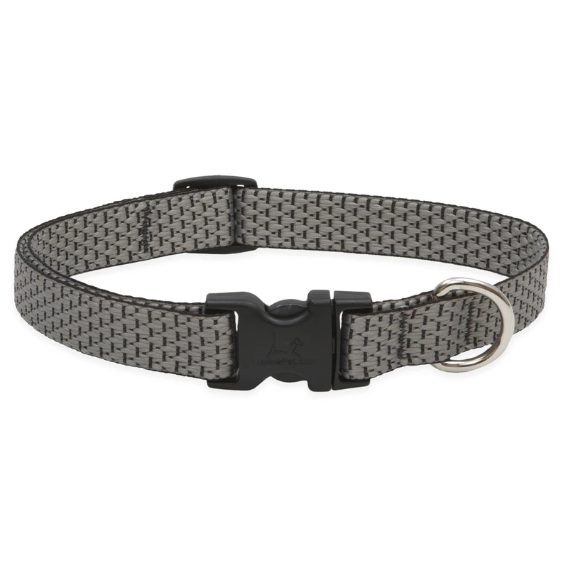 Eco Friendly Adjustable Dog Collar In Granite Color, 0.75 Inch By 13 To 22 Inch