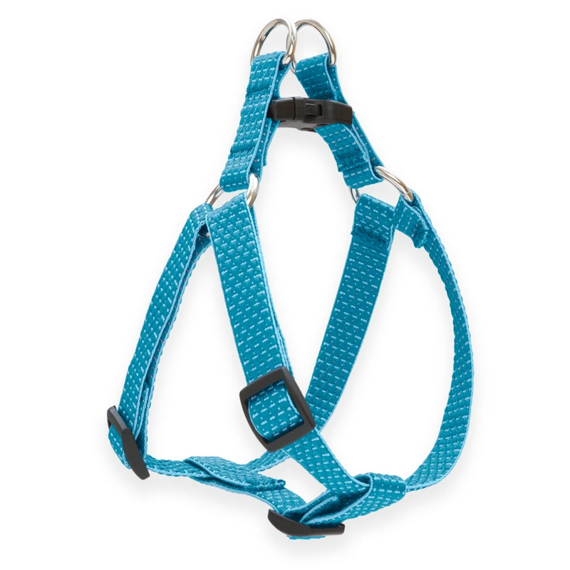Eco Step-in Dog Harness Non-restrictive Tropical Sea Color Size Three Quarter Inch By Twenty To Thirty Inches