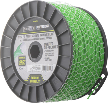 Green String Grass Trimmer Line, .080 Inch Diameter By 1152 Feet Length