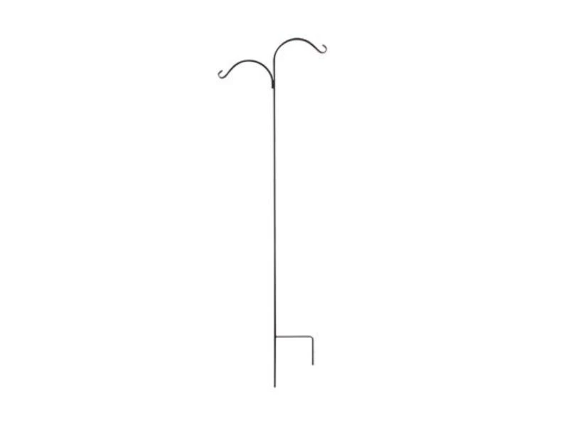 84-inch Black Steel Double Offset Shepherd's Hook For Hanging Plants And Decorations
